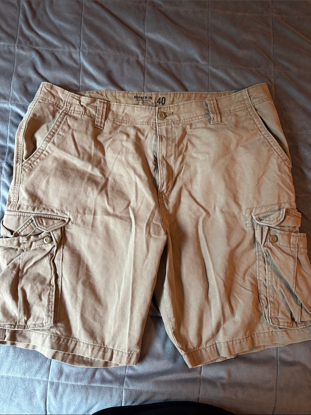 Old Navy Men's Tan Broken In Cargo Shorts